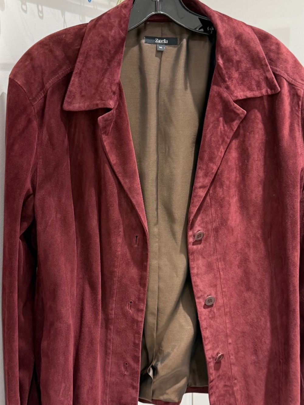 Zanella Suede Burgundy Jacket